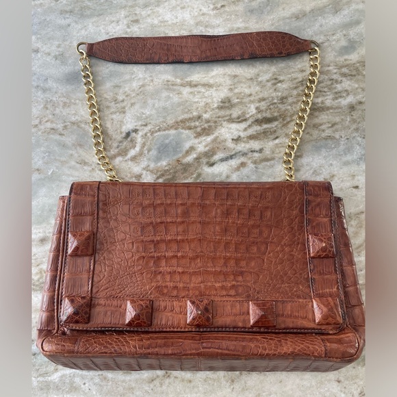 LAI authentic crocodile gold chain purse - Picture 8 of 10